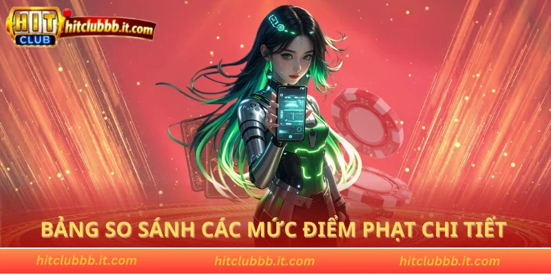 Bảng so sánh các mức điểm phạt chi tiết